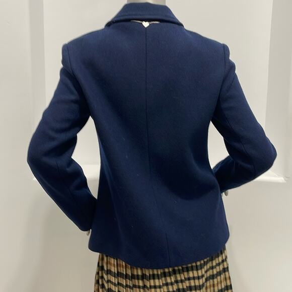 Blugirl Folies Women Wool Blend Pea Coat Blue Size 10 - Picture 2 of 16